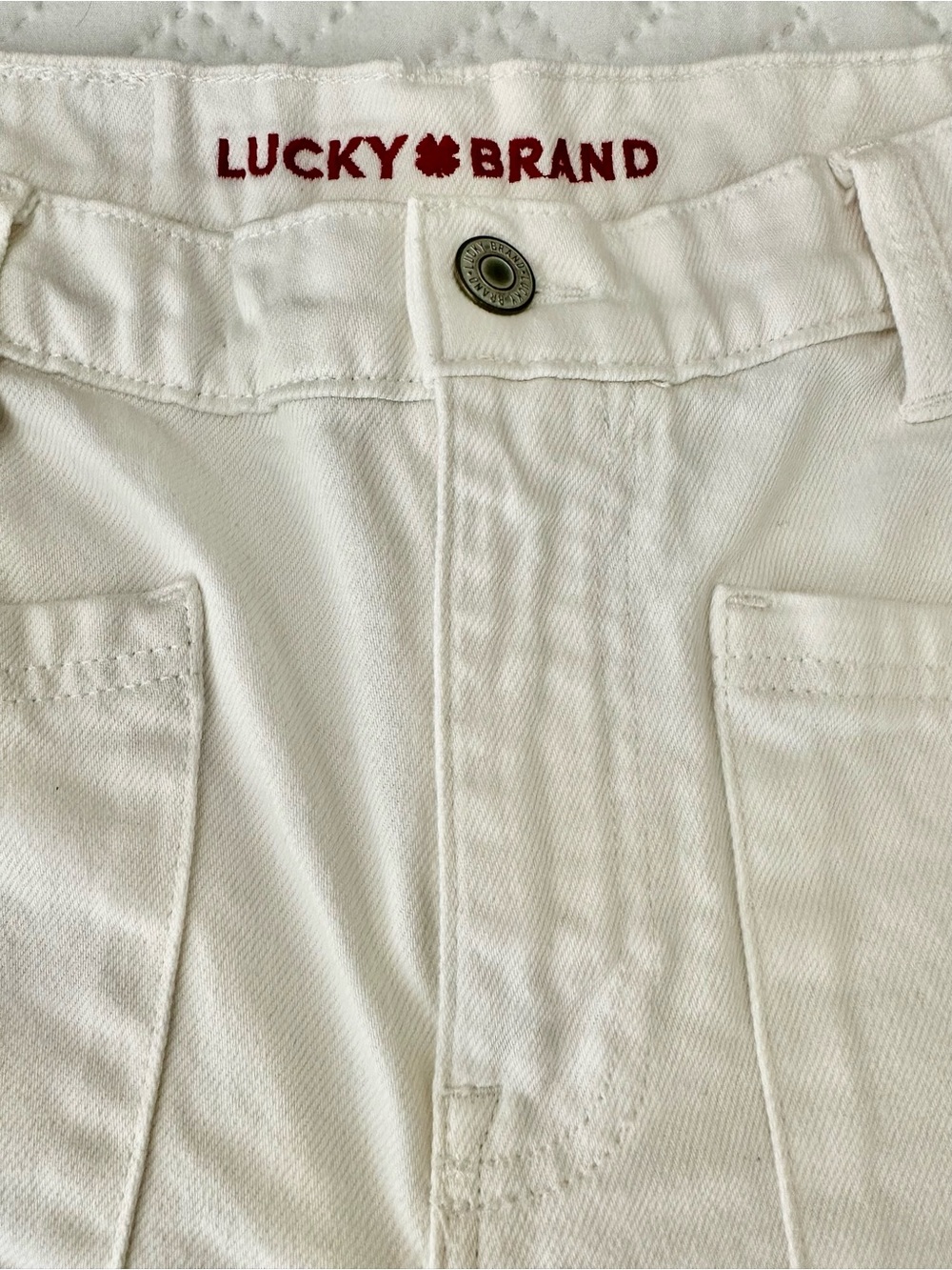 Lucky Brand White Denim High Rise Wide Leg Crops NawOT Size 8/29 - Picture 3 of 8